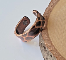 Pure Copper Magnetic Ring - Solid Copper Arthritis Adjustable Ring Hammered