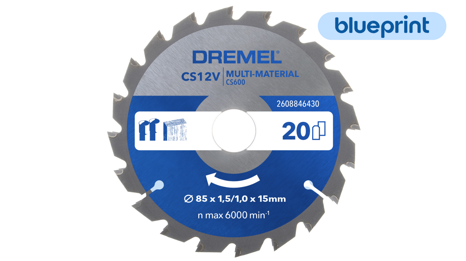 Dremel Blueprint 85mm x 15mm Multi Material Saw Blade - Image 2