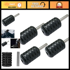 Lightweight Aluminum Tattoo Machine Grips with Back Stem - 4PCS Black, Ergonomic