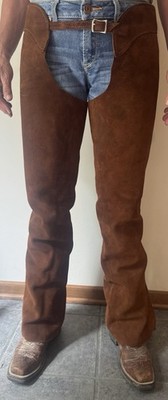Chaps, Adult Sized Full Length Brown Suede With zippers