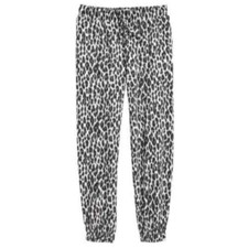 Treasure  Bond Kids Old School Joggers In White Black Snow Leopard L 10/12 NWT