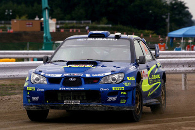 Toshi Arai (JPN) Subaru Impreza STi on the shakedown stage WRC 2006 Old Photo