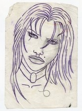 original vintage honest charlie potter selena chicana tattoo flash stencil 5x7