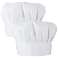 2pcs Chef Hats for Men,Adjustable Elastic White Chef Hat,Cotton Chefs Hats for 