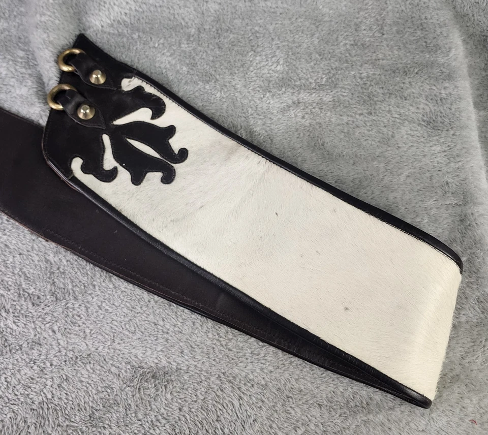 Cinturón Western Blush BLush de Tara Talla 30-32 Blanco Pelo de becerro Cuero Marrón Foto 4 de 4