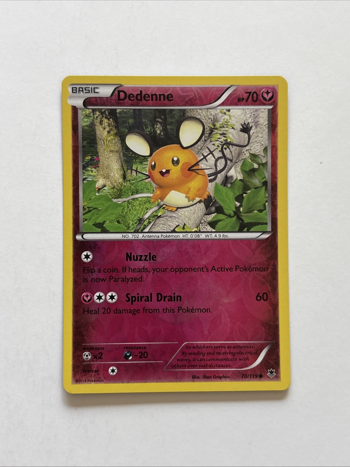 Dedenne Rev Holo XY Phantom Forces Pokemon NM  Reverse 70/119