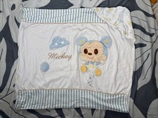 Disney Baby Mickey Mouse Hooded Blanket Cloud Ball Reversible Jersey Knit Lovey