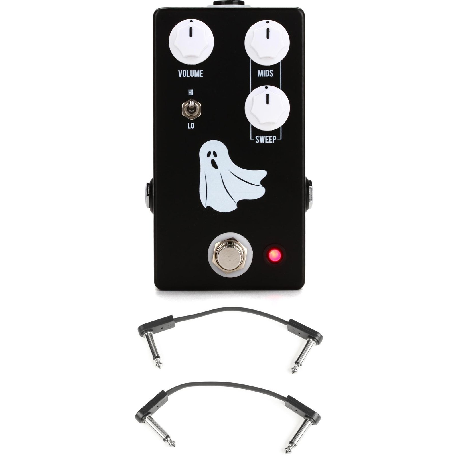 Эквалайзер JHS Haunting Mid и педаль среднего усиления с патч-кабелями EBS