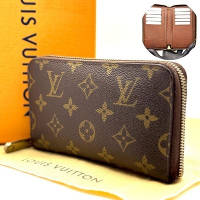 LOUIS VUITTON Monogram Zippy Compact Wallet Round Zipper 10 Cards M40499 Brown