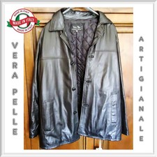 Giacca Uomo Vera Pelle Nero Made in Italy Lavorazione Artigianale Taglia 48