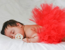 Girl's Red Tutu Fluffy Tulle Skirt Baby Girl Red Dress Birthday Baby Shower Gift