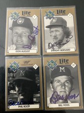 Lot of 4 Signed Milwaukee Brewers 25 Year Commemorative MLB Baseball Cards-Auto!
