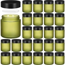 Cosmetic Glass Jars 36 Pcs, Pea Green Empty Containers for Candle &