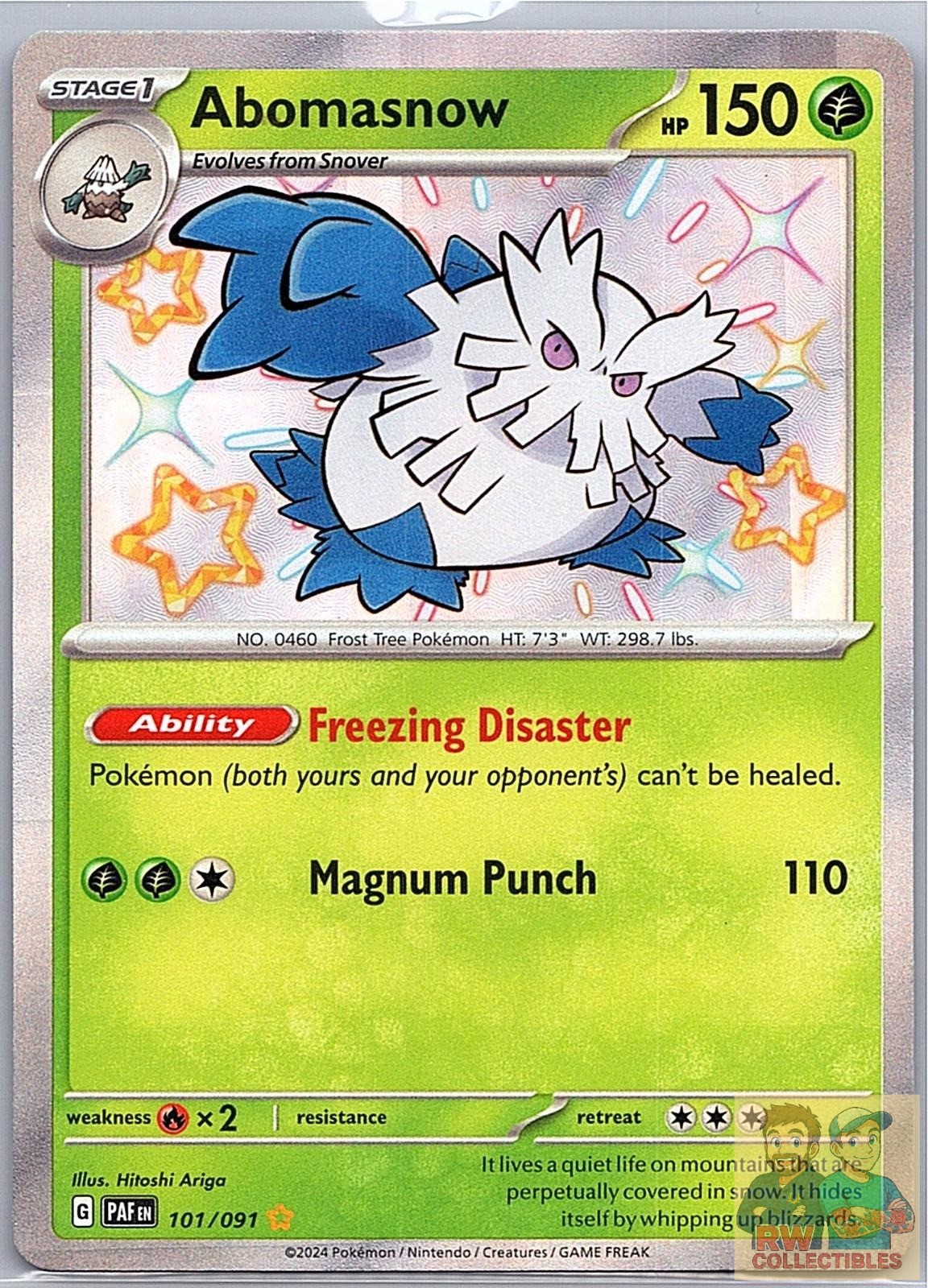 Abomasnow 101/091 Shiny Rare Paldean Fates Pokemon Near Mint