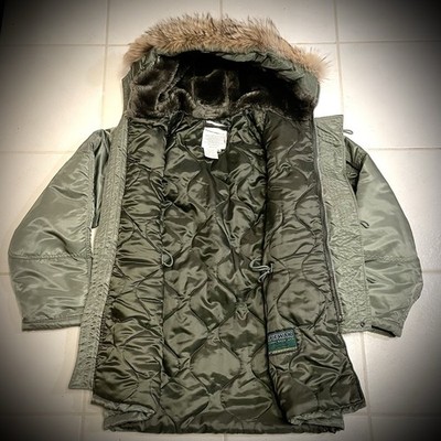 Vintage 1970s US Air Force Extreme Cold Weather Parka N-3B Snorkel Spiewak Fur
