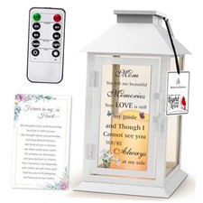 Memorial Lantern Bereavement Gifts in Memory of Loved One Memorial Mom White