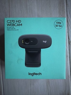 NEW Logitech C270 HD Webcam 720p 30 FPS Fixed Focus Standard Lens Microphone