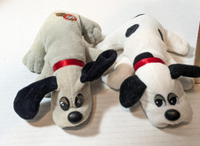 Vintage Pound Puppies dogs Korea Lot Of 2 Dogs Tonka 1986 White Gray