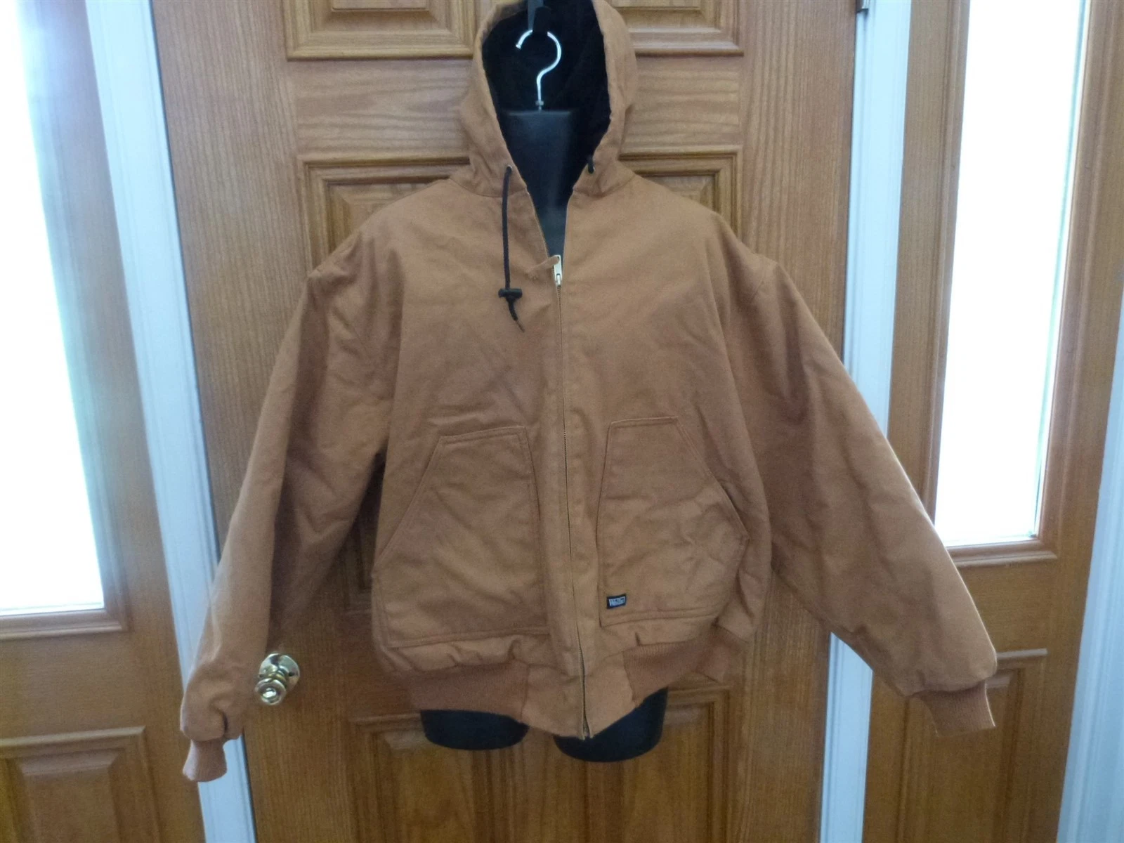 WALLS Work Wear Insulated Bomber Canvas Duck Jacket w/ Hood 2XL Regular EUC