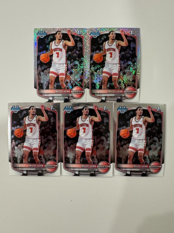 2025-26 Bowman Chrome 1st Milos Uzan 5 Card Lot BCP-40