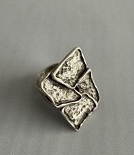 Leonardi Vintage Brutalist Ring Modernist Square Statement Retired Adjustable