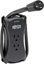 3 Outlet Portable Surge Protector Power Strip, 18In Cord, 2 USB, & $25,000 INSUR