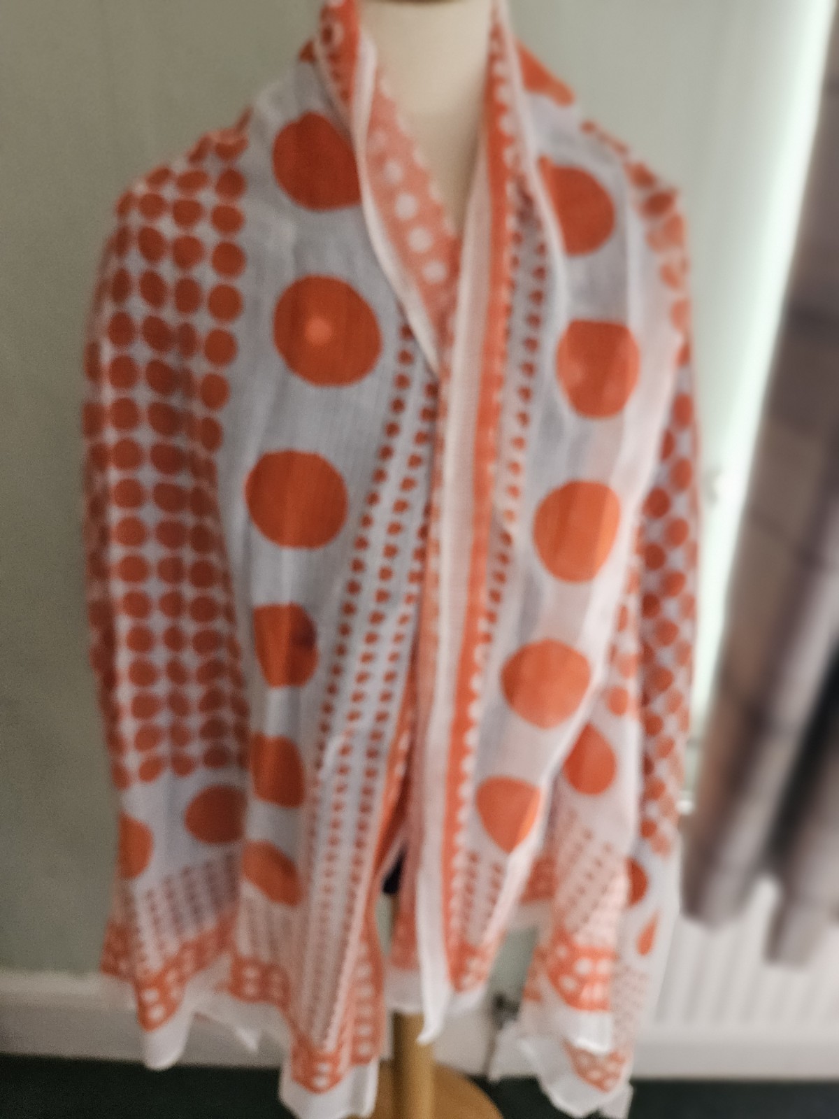 MSF - Pashmina Bufanda Envoltura Mantón Naranja Círculos #Primavera #Otoño NUEVO
