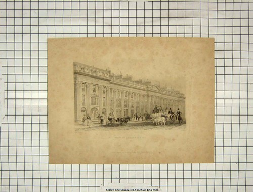 Old Antique Print C1880 View Regents Street Architecture Wallis Engraving 19th