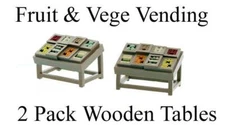 Fruit and Vege Vendor Tables 2 Pack HO scale Finished and Painted 1/87 scale