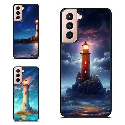 For Galaxy S20 S21 S22 S23 S24 FE Ultra Rugged Case skies lighthouse
