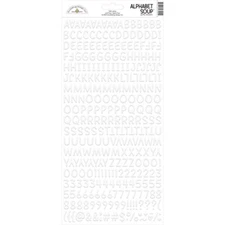 Doodlebug 13" Alphabet Soup Puffy Stickers Letters Numbers 250+ Lily White