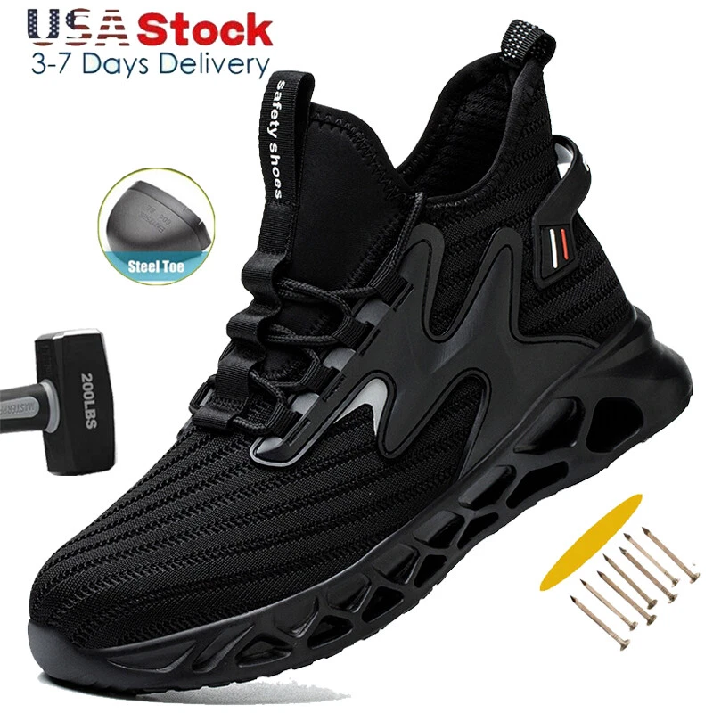 Breathable Mens Work Boots Steel Toe Safety Shoes Indestructible Non Slip Boots