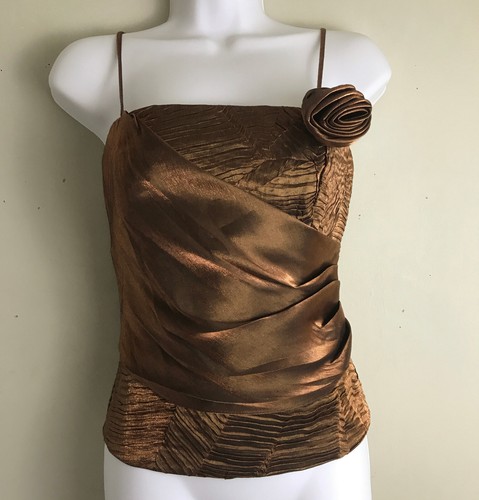 Nuevo con etiquetas Conjunto Formal Bronce 10 Baile de graduación Tirantes Top Pierna Ancha Culottes Pantalones Marvie - Imagen 2 de 9