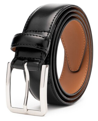 black leather belt mens amazon