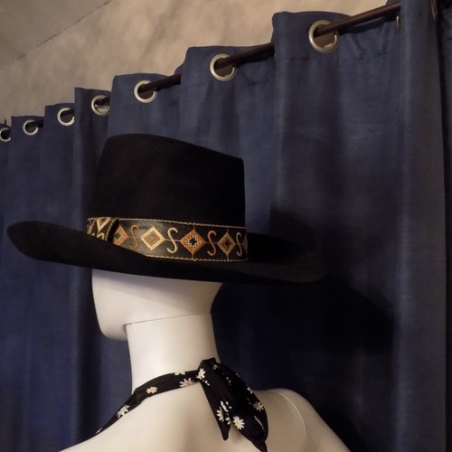 VTG Stetson Cowboy Hat 4X Beaver John B. Stetson Company Black leather band - Picture 3 of 24