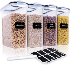 Cereal Container Set - 4 Pcs Airtight Large Dry Food Storage Containers 135.2oz 