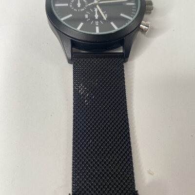 Accutime Watch Corp 4001MWM Black Watch Not tested needs  display picture 2
