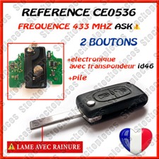 CLE VIERGE CE0536 ID46 COMPATIBLE 207 307 307 SW  308 308 SW 2 BOUTONS  ASK