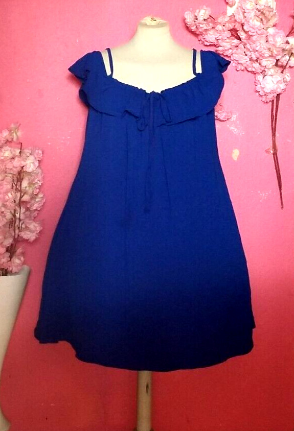 VESTIDO MIDI CON VOLANTES FRÍOS A TINTA REAL PERDIDA (TALLA ÚNICA PLUS)