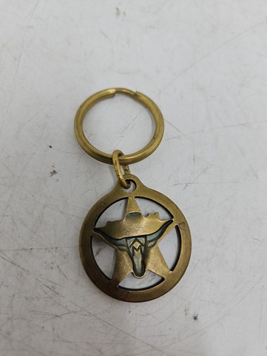 Vintage Marlboro Messing Schlüsselanhänger Key Ring Longhorn Steer Western Texas Star - Bild 2 von 2