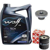 MotoröL Set 5W40 5 Liter + ÖLfilter + Schraube FüR Chevrolet Cruze Opel Astra H