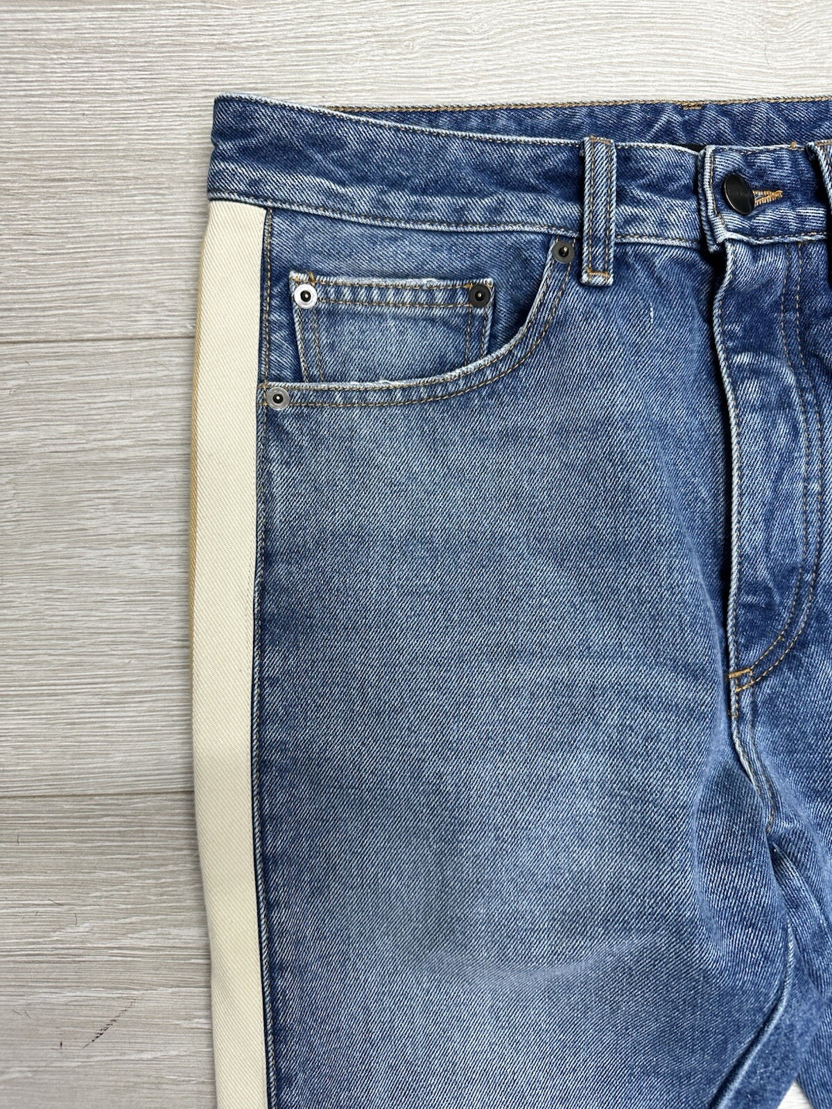 PALM ANGELS Denim Jeans | Blue | Size 29W / Small | Striped White Lines RRP £600 image 7