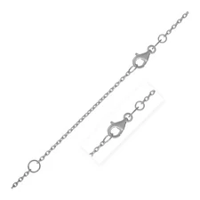 Extendable Cable Chain Necklace in 14k White Gold 1.2mm Width 18" Inch Length