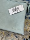Burano Cosmetic Bag Vegan Leather Flat Zipper Pouch Capri Blue Make Up Bag New — photo 5