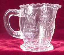 Nursery Rhyme Toy Creamer US Glass Child's Clear EAPG Antique As Is