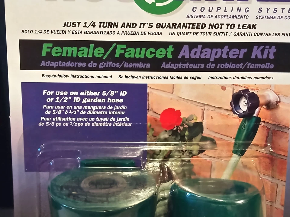 5/8英寸或1/2英寸ID母头花园软管龙头耦合系统适配器套件天鹅 — 第 2/4 张图片