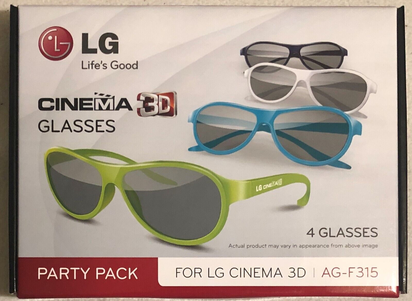 LG AG-F315 3D Party Pack mit 4 Cinema 3D Brillen OVP passiv für Cinema 3D TV