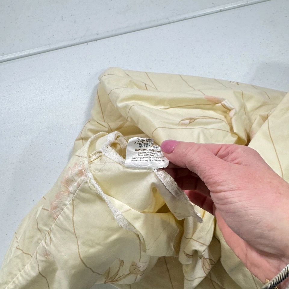 Sábana bajera vintage dan river queen rosa beige floral mezcla algodón y2k años 90 80 Foto 3 de 4