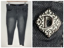 Democracy Ab Solution Jeans Size 6 Gray Denim Dark Wash Elastic Waist 30x30