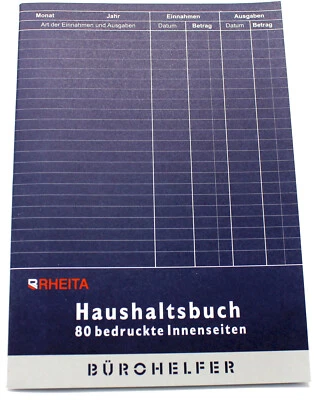 Rheita Haushaltsbuch DIN A5 80 bedruckte Innenseiten